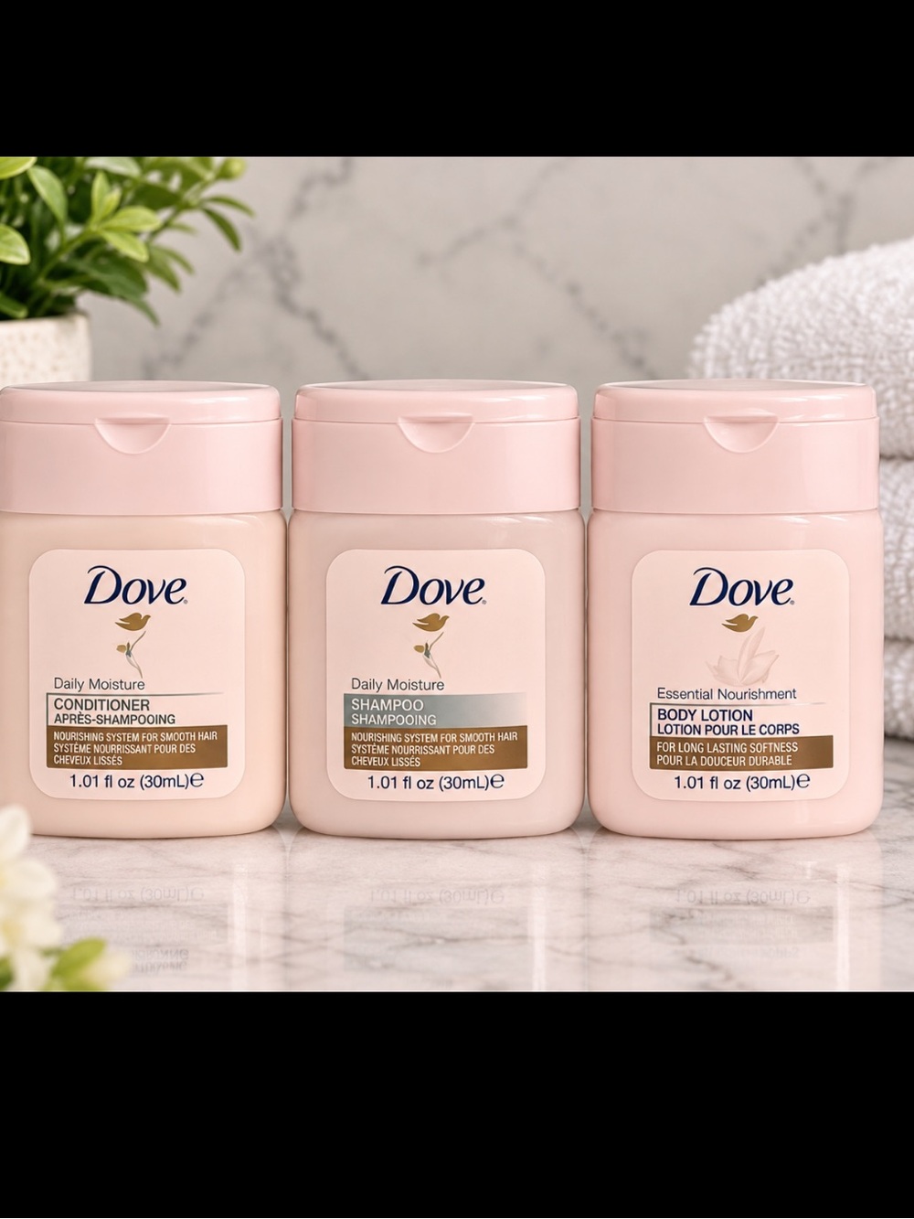 ☀️ 5/$20 Dove Travel Size Shampoo Conditioner & Body Lotion 1.01 oz